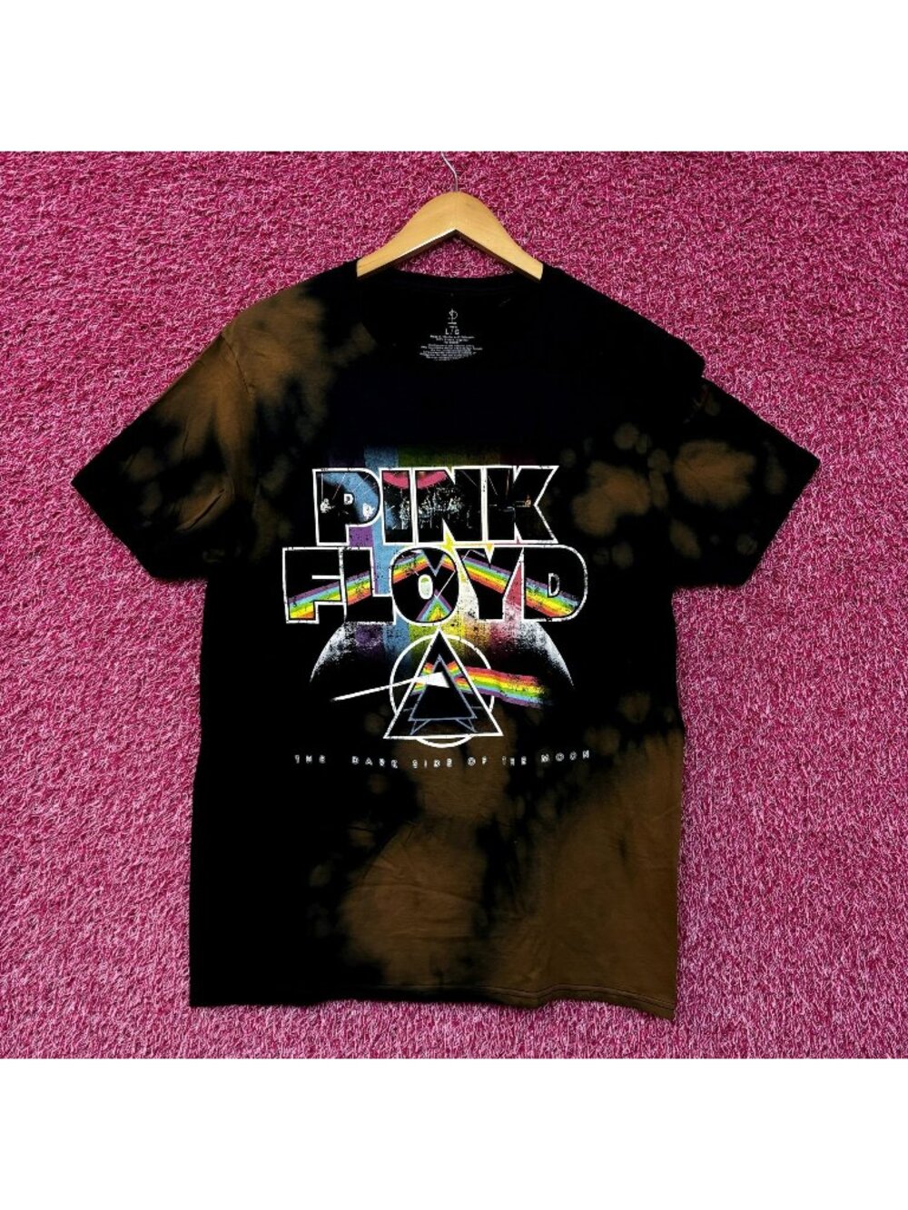 Pink Floyd Dark Side of the Moon Psychedelic Rock Bleach Dye L